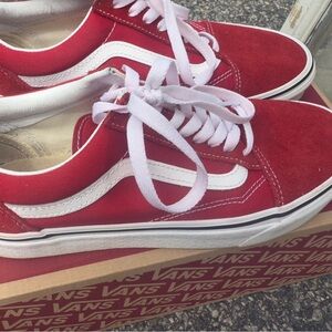 Vans Red and White Women's Sneakers
